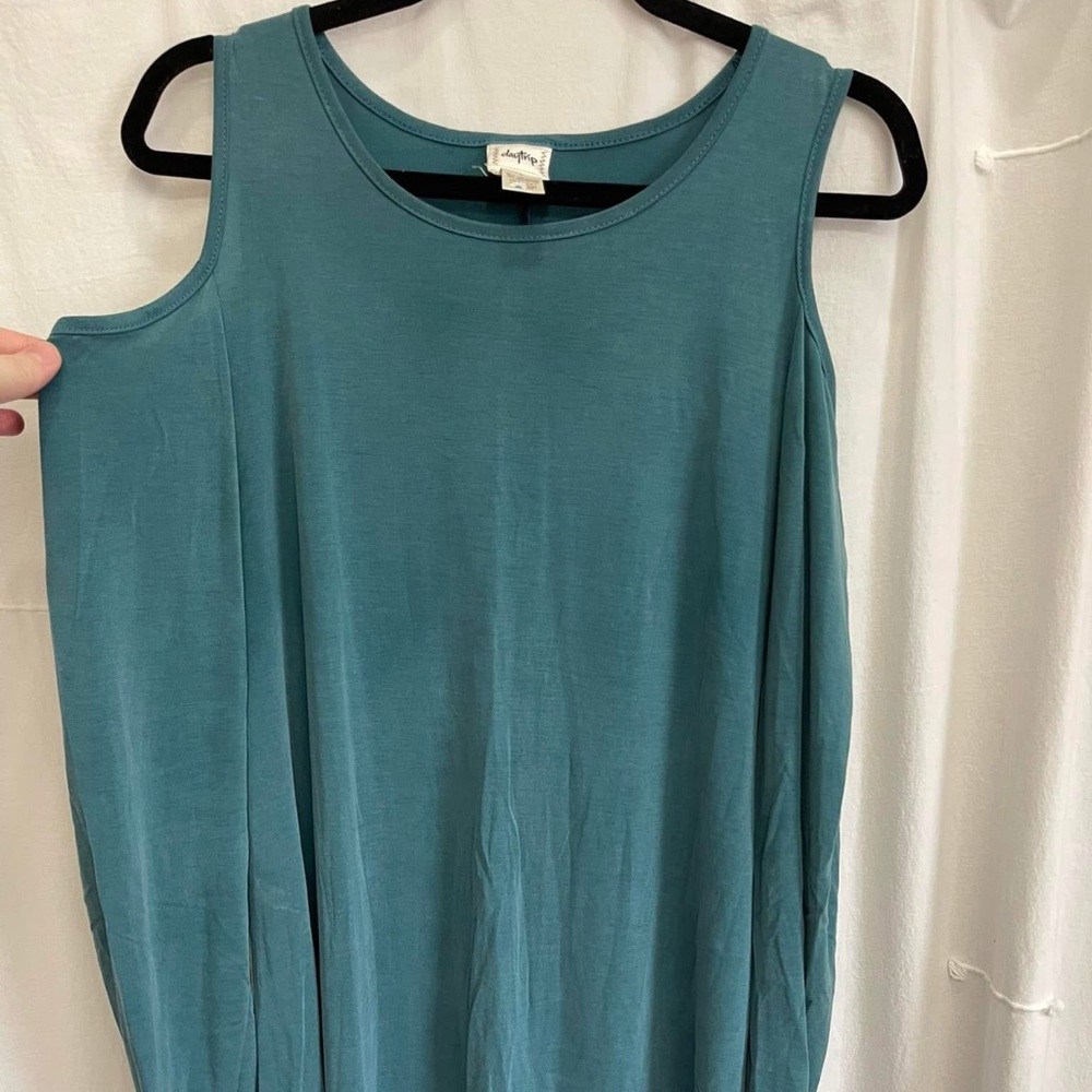 Teal Cold Shoulder Dress
